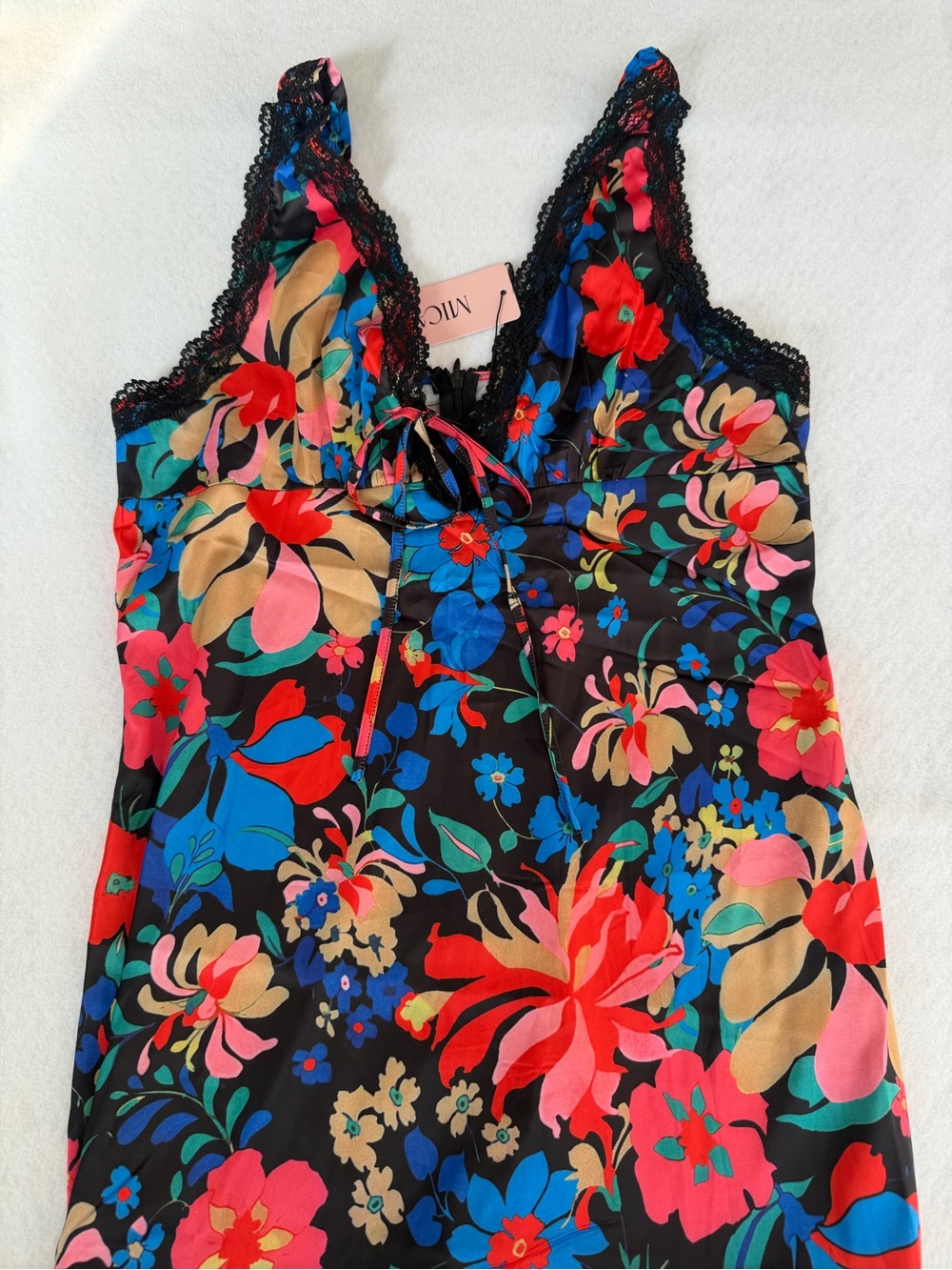 Micas Floral Lace-Trim Slip dress - Multicolor